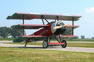 La splendida replica del Fokker Dr1 pilotato dal "Barone Rosso" costruito da Zanardo