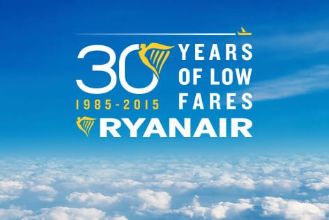 Ryanair festeggia 30 anni di tariffe basse