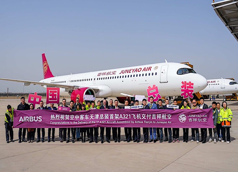 La linea di assemblaggio finale di Airbus in Cina consegna il primo A321neo