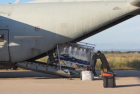 Aeronautica Militare: trasporto di un paziente affetto da tubercolosi in procedura alto bio-contenimento