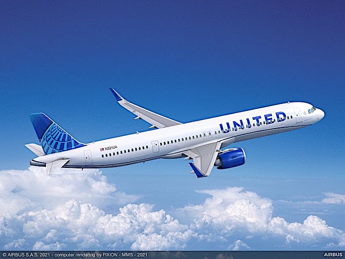 La United Airlines ordina 70 aeromobili Airbus A321neo 