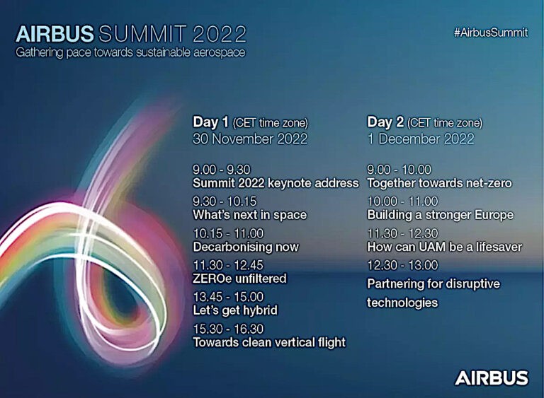 Airbus Summit 2022, Save-the-date: 30 novembre 1° dicembre 2022
