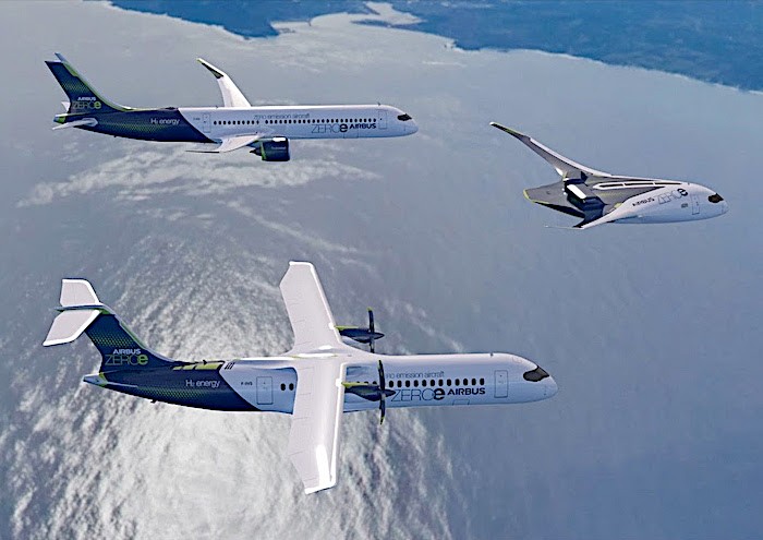 Per Airbus il futuro dell’aviazione è a idrogeno con emissioni-zero