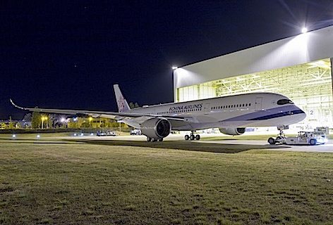 Il primo A350 XWB per China Airlines è pronto per i test a terra e di volo