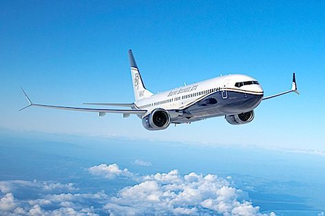Il BBJ MAX 9 di Boeing (foto Boeing)