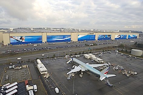 La fabbrica Boeing di Everett, Washington (foto Boeing)