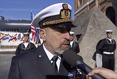Il Capo di Stato Maggiore della Marina Ammiraglio di Squadra Giuseppe De Giorgi (immagine video Marina Militare)