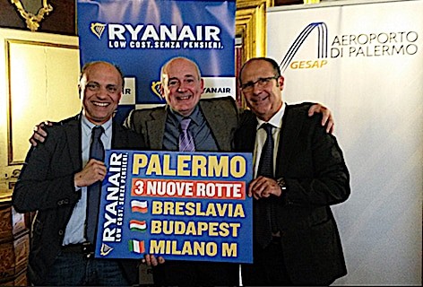 Ryanair lancia la programmazione per l’inverno 2017/2018 da Palermo