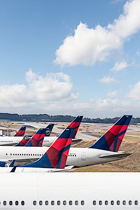 Boeing 777-200ER (777), Boeing 737-700 (73W), Boeing 767-300 (76P), Airbus 320, A320, Boeing 717-200 (717), Boeing 767-400ER (76D), Boeing 757-200 (757 and a Airbus 320, A320. - These images are protected by copyright. Delta has acquired permission from the copyright owner to the use the images for specified purposes and in some cases for a limited time. If you have been authorized by Delta to do so, you may use these images to promote Delta, but only as part of Delta-approved marketing and advertising. Further distribution (including proving these images to third parties), reproduction, display, or other use is strictly prohibited.