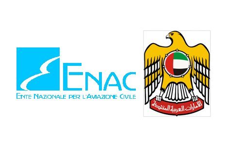 Il logo dell'ENAC e l'emblema degli Emirati Arabi Uniti