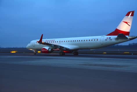 Decolla il primo jet Embraer di Austrian Airlines