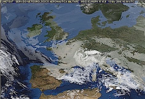 EumetSat Meteo AM Europa 16 mar 2016 h. 16.00 UTC