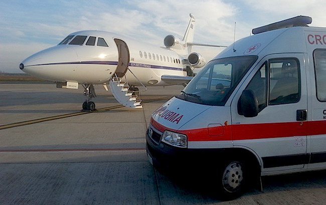 Trasporti sanitari: l’A.M. in volo per un uomo in pericolo di vita