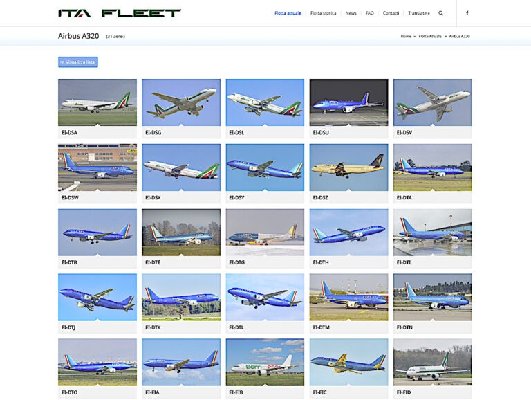 ITA Fleet. Tutto sulla flotta ITA Airways è ora sul Web