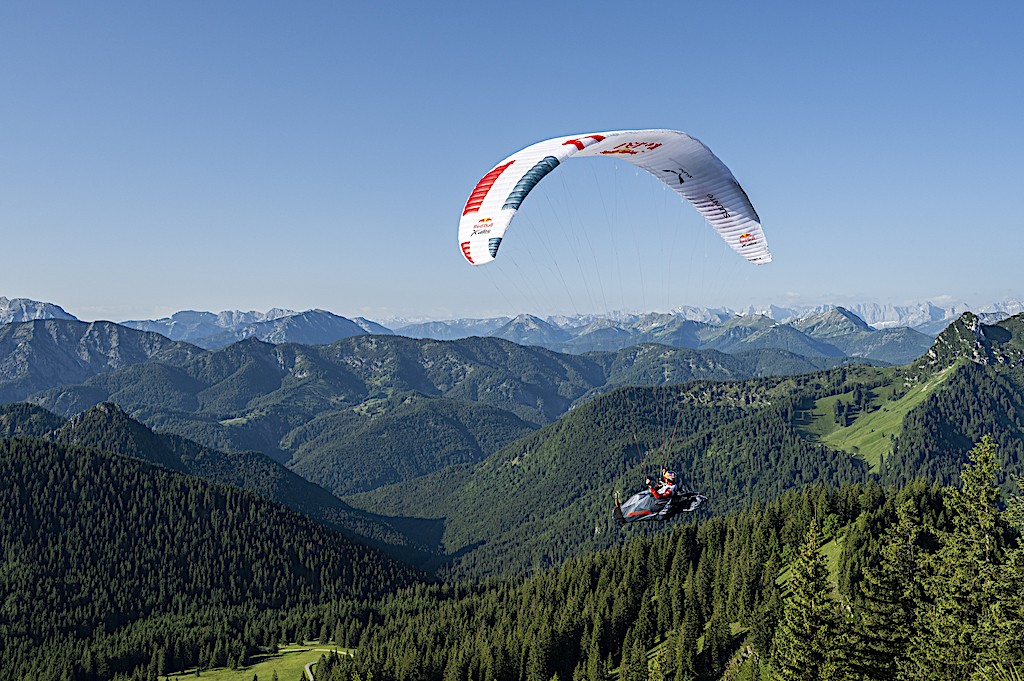 AUT1 flying during Red Bull X-Alps on Hirschberg, Germany on June 22, 2021