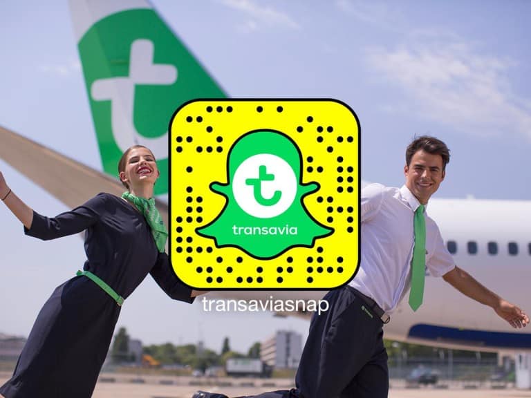 TRANSAVIA SALE A BORDO DI SNAPCHAT