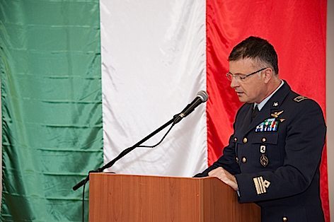 Un momento dell'intervento del Tenente Colonnello D Antonio