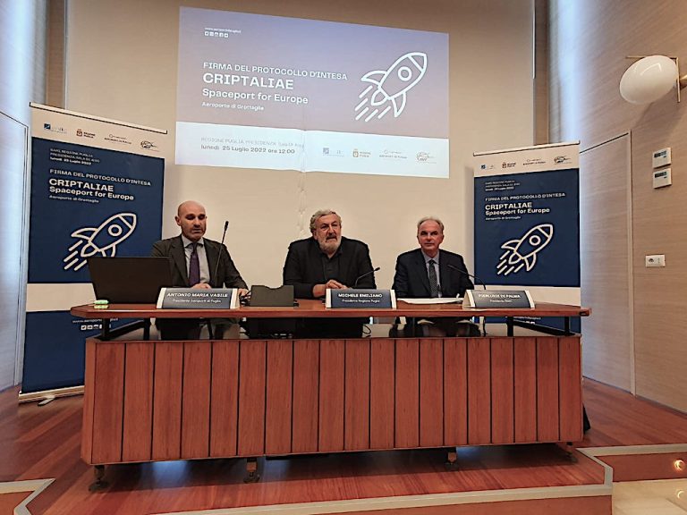 “Criptaliae Spaceport”,  firmato Protocollo d’Intesa. Aeroporto di Grottaglie il via a Spazioporto, sviluppo e innovazione