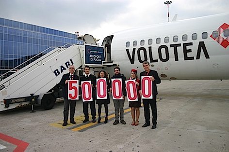 Volotea raggiunge quota 500mila passeggeri trasportati in puglia