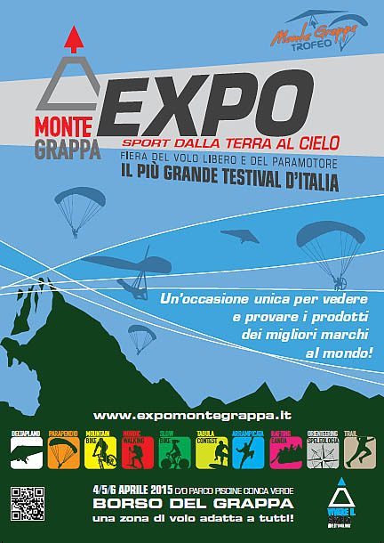 La locandina dell'Expo "Sport dal cielo alla terra"