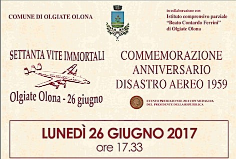 Commemorazione vittime disastro aereo di Olgiate Olona. Variazione