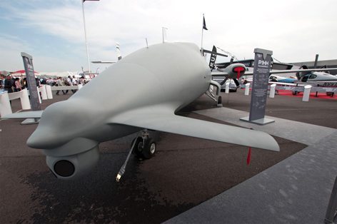 Il P1HH in esposizione (foto Piaggio Aerospace)