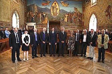 Le autorità intervenute alla firma del Protocollo d'intesa (foto Dipartimento della Protezione Civile)