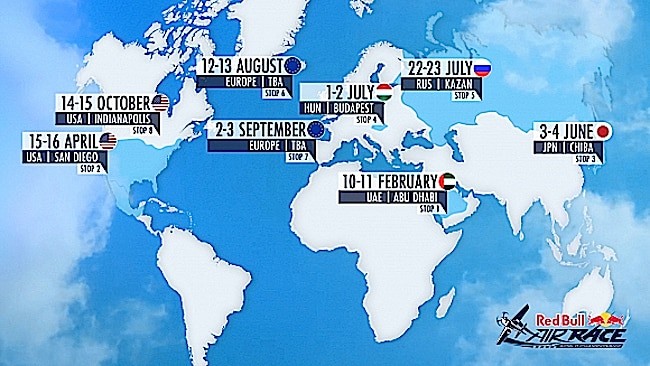 Il Red Bull Air Race annuncia il calendario delle gare per il 2017