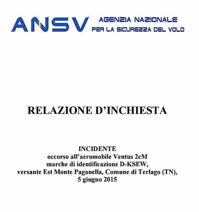 relazione incidente Ventus