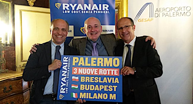 ryabair nuovi voli a Palermo