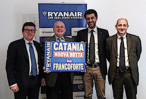 Ryanair lancia la programmazione per l’inverno 2017-2018 da Catania